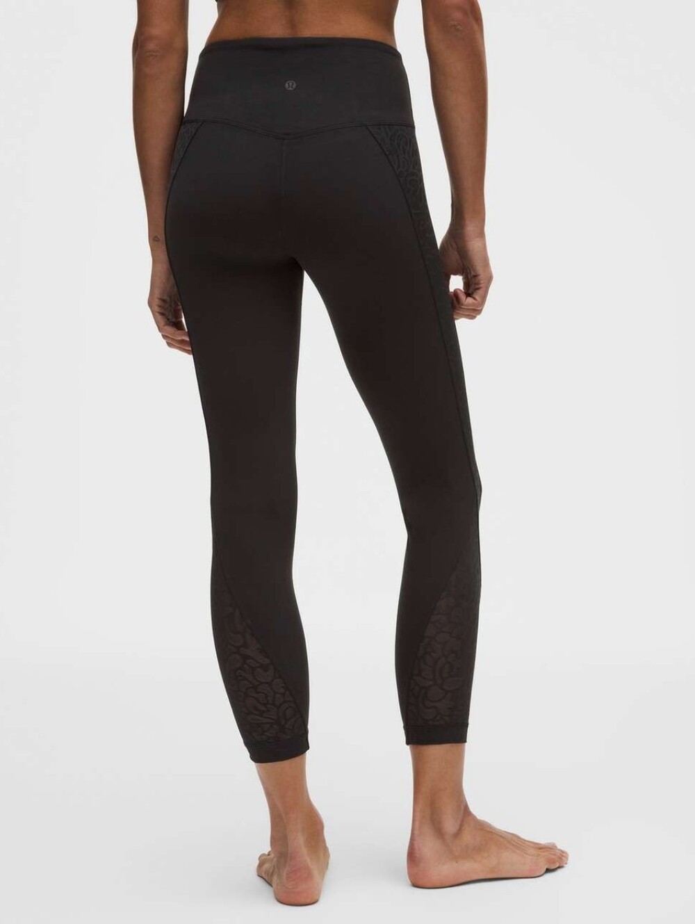 Lululemon Paisley Lace Overlay Tight 25" Legging Size 4 Black W5IT1S